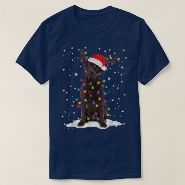 Schokolade Labrador Labrador Weihnachtsbaum Light  T-Shirt (Design vorne)