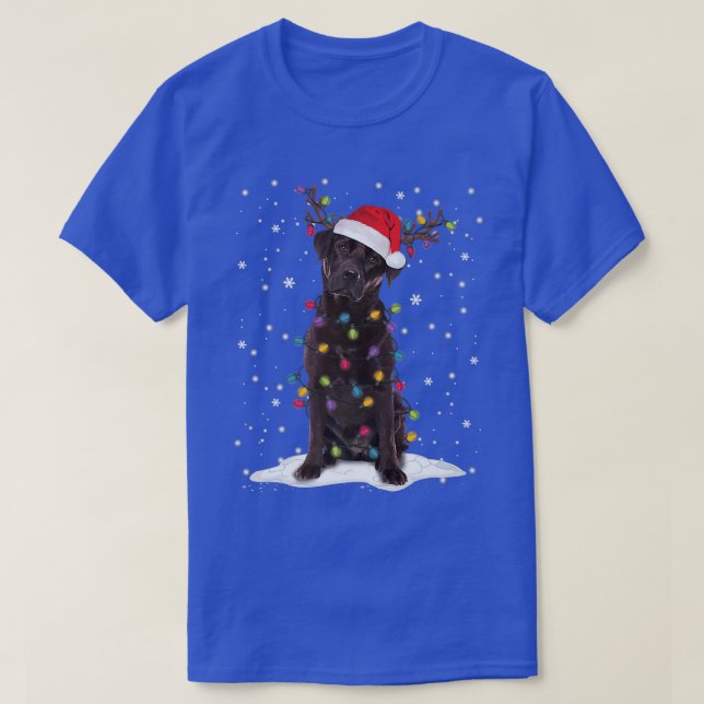 Schokolade Labrador Labrador Weihnachtsbaum Light  T-Shirt (Design vorne)