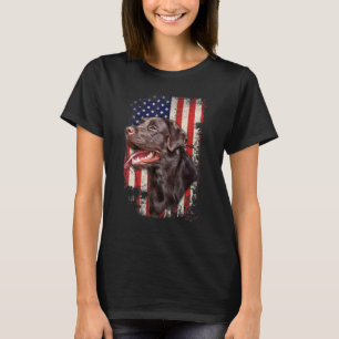 Schokolade Labrador Labradore Patriotic American F T-Shirt