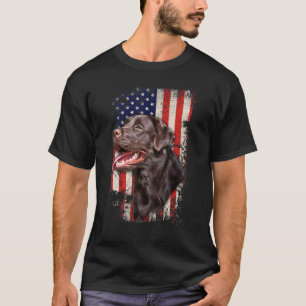 Schokolade Labrador Labradore Patriotic American F T-Shirt