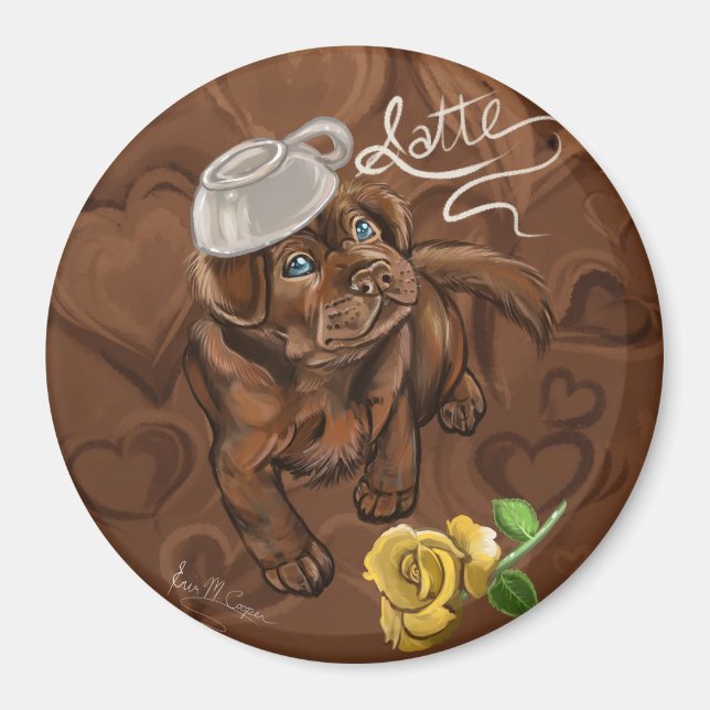 Schokolade Labrador Latte Magnet (Vorne)