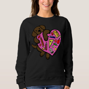 Schokolade Labrador Lehrer S Herz Sweatshirt