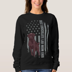 Schokolade Labrador Mama American Flag Brown Labra Sweatshirt