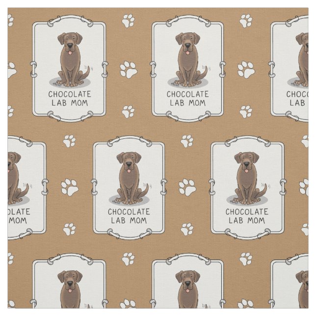 Schokolade Labrador Mama (Labrador Retriever Mama) Stoff (Muster)