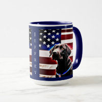 Schokolade Labrador mit amerikanischem Flag Patrio