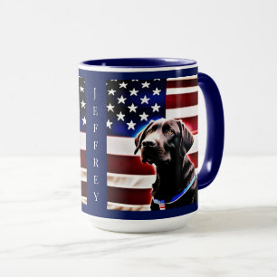 Schokolade Labrador mit amerikanischem Flag Patrio Tasse