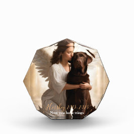 Schokolade Labrador mit Angel Custom Memorial Fotoblock