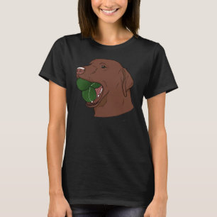Schokolade Labrador mit Tennisballen T-Shirt