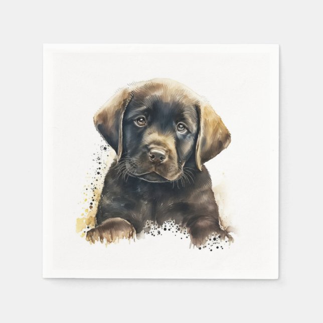 Schokolade Labrador Paper Napkins Serviette (Vorderseite)