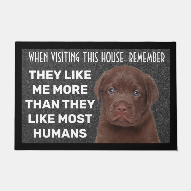 Schokolade Labrador personalisiert Doormat Fußmatte (Vorderseite)