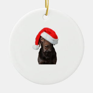 Schokolade Labrador Picture Weihnachtsmannmütze Ni Keramik Ornament