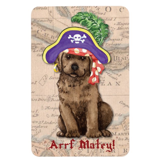 Schokolade Labrador Pirate Magnet (Vertikal)