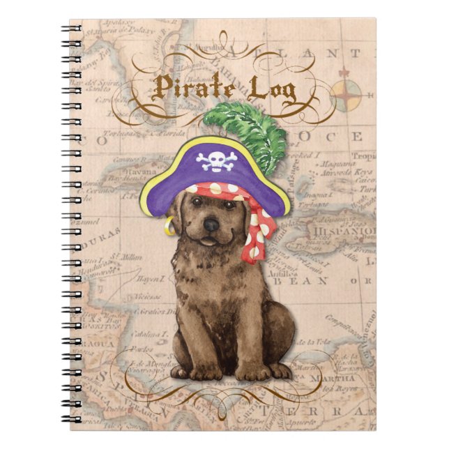 Schokolade Labrador Pirate Notizblock (Vorderseite)