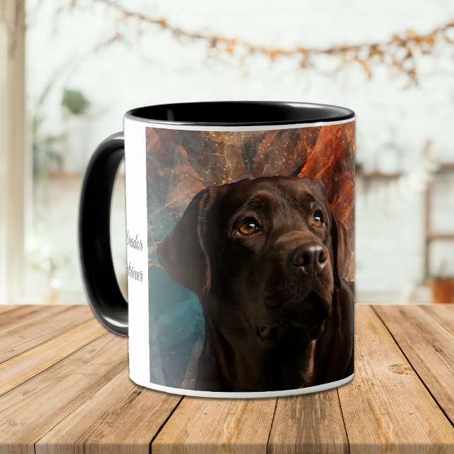 Schokolade Labrador Portrait auf Abstrakter Tasse (Von Creator hochgeladen)