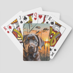 Schokolade Labrador Puppy Playing Cards, Labrador Spielkarten