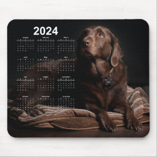 Schokolade Labrador Retriever 2024 Kalender Mousepad