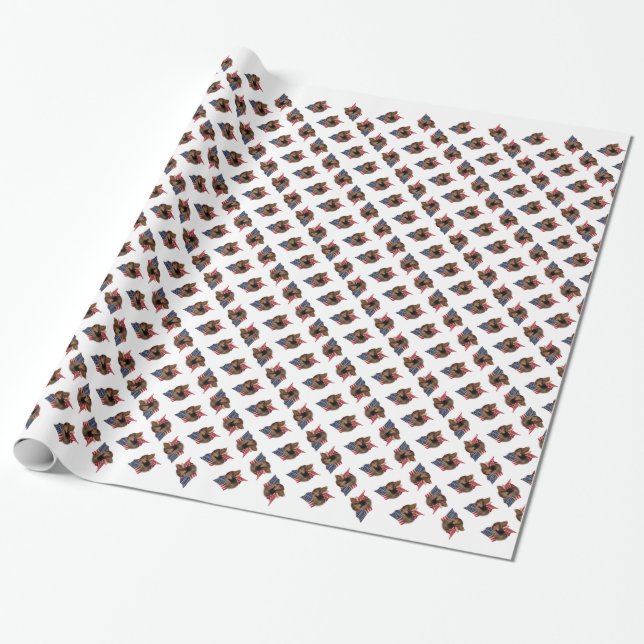 Schokolade Labrador Retriever American Flag Geschenkpapier (Ungerollt)