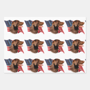 Schokolade Labrador Retriever American Flag Geschenkpapier Set