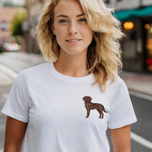 Schokolade Labrador Retriever Art Niedlicher Labra T-Shirt (Please note: This image is a digital mockup.)