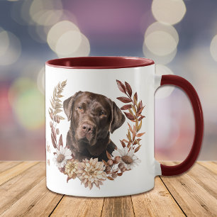Schokolade Labrador Retriever Autumn Kreath Tasse