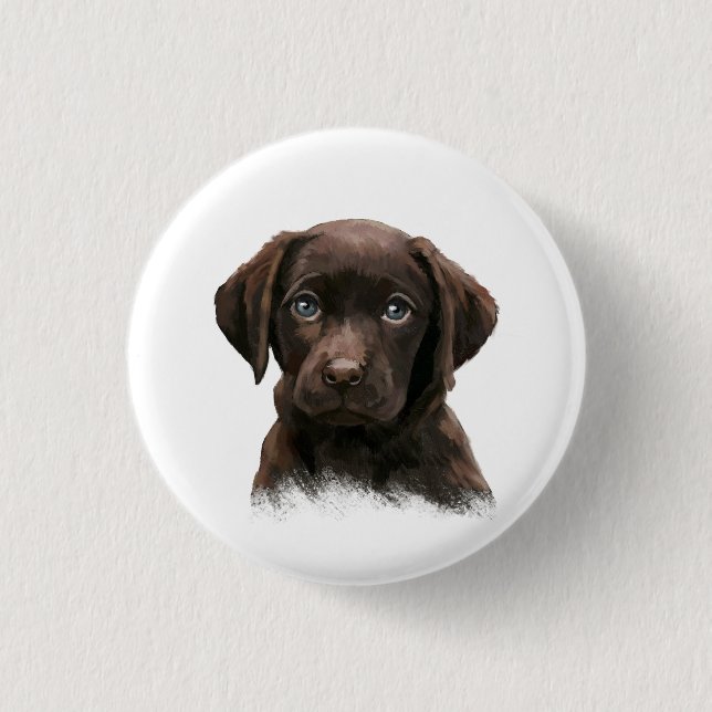 Schokolade Labrador Retriever Brown Button (Vorderseite)