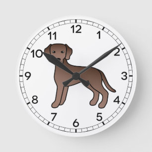 Schokolade Labrador Retriever Cartoon Dog Zeichnen Runde Wanduhr