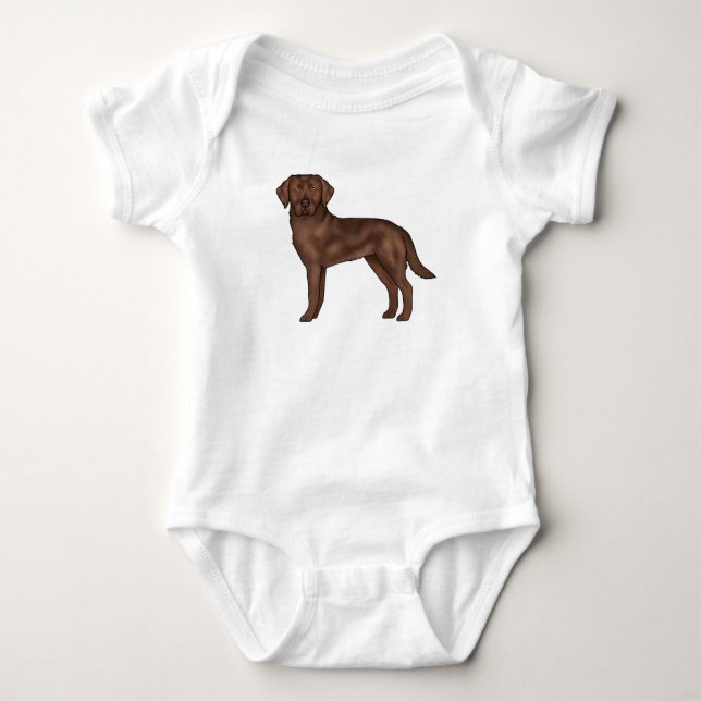Schokolade Labrador Retriever Cartoon Labrador Dog Baby Strampler (Vorderseite)