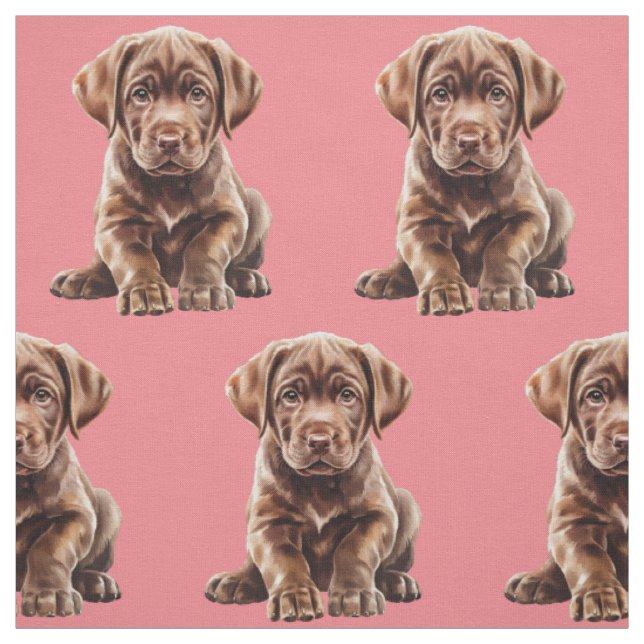 Schokolade Labrador Retriever Dog Fabric Stoff (Muster)