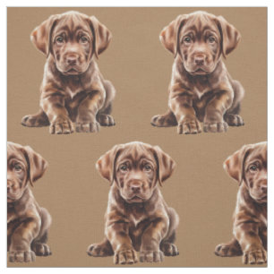 Schokolade Labrador Retriever Dog Fabric Stoff