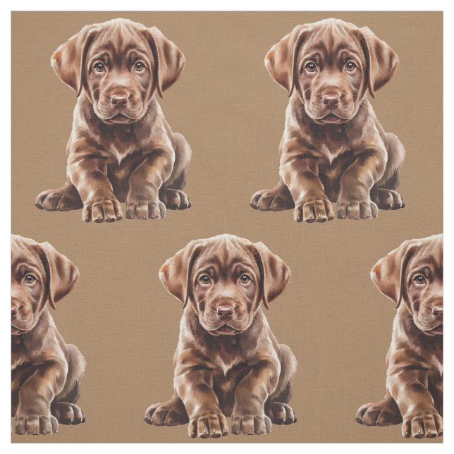 Schokolade Labrador Retriever Dog Fabric Stoff (Muster)