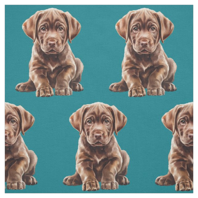 Schokolade Labrador Retriever Dog Fabric Stoff (Muster)