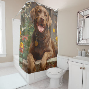 Schokolade Labrador Retriever Dog Garden Duschvorhang
