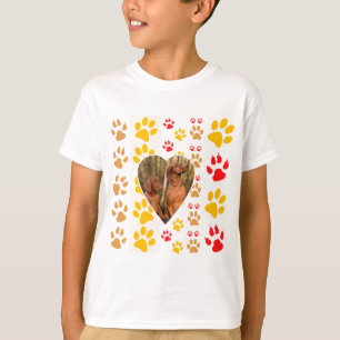 Schokolade Labrador Retriever Dog Hearts Paw Print T-Shirt