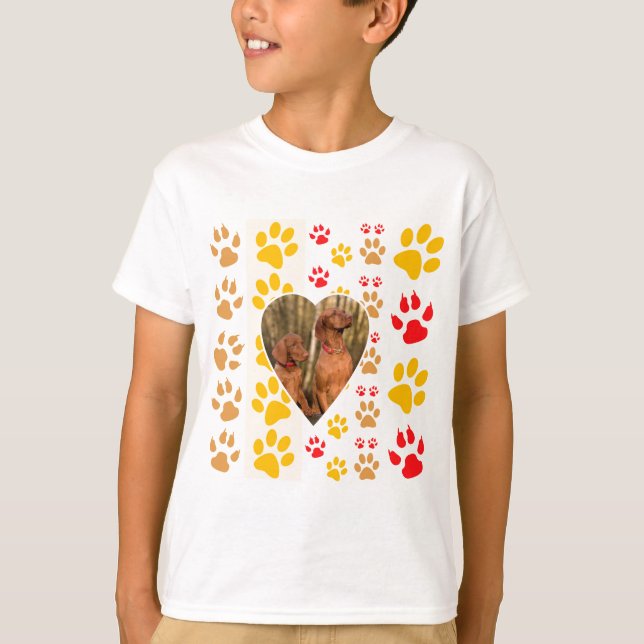 Schokolade Labrador Retriever Dog Hearts Paw Print T-Shirt (Vorderseite)
