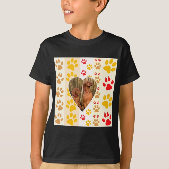 Schokolade Labrador Retriever Dog Hearts Paw Print T-Shirt (Vorderseite)