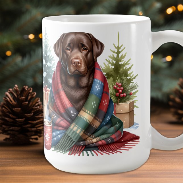 Schokolade Labrador Retriever Dog Niedlich Holiday Tasse (Von Creator hochgeladen)