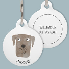 Schokolade Labrador Retriever Dog Personalisiert Haustiermarke