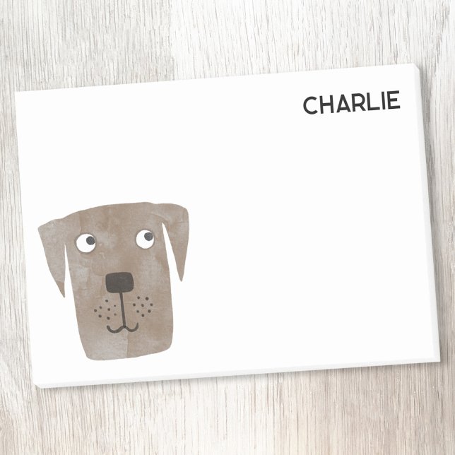 Schokolade Labrador Retriever Dog Personalisiert Post-it Klebezettel (Chocolate Labrador Retriever Dog personalized name Post It notes)