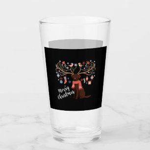 Schokolade Labrador Retriever Dog Weihnachten Glas
