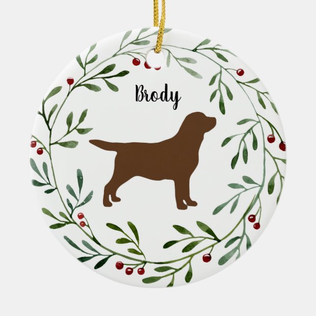 Schokolade Labrador Retriever- Entendog - Brauner  Keramik Ornament (Vorne)