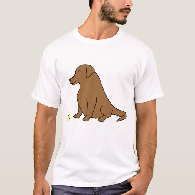 Schokolade Labrador Retriever Funny Hund Cartoon T-Shirt (Vorderseite)