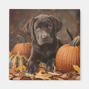 Schokolade Labrador Retriever Herbst Magnet