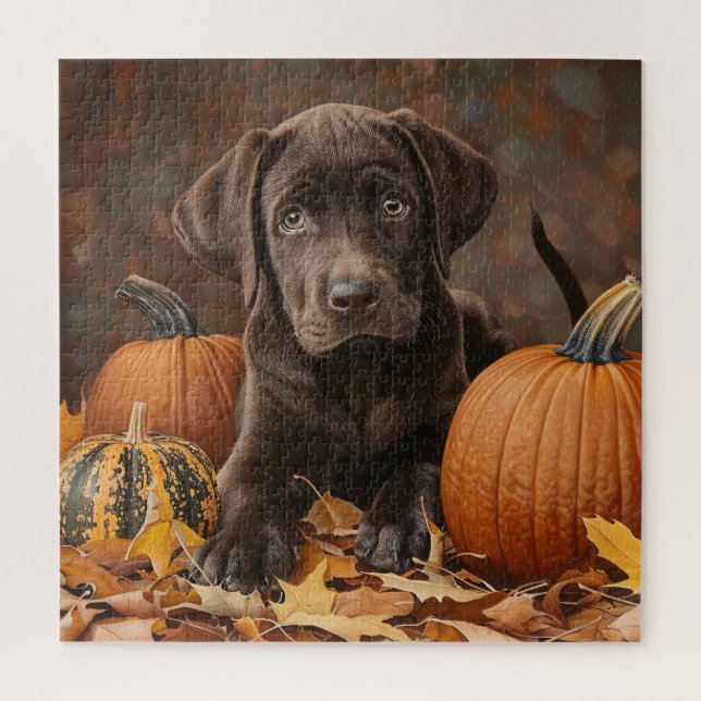 Schokolade Labrador Retriever Herbst Puzzle (Vertikal)