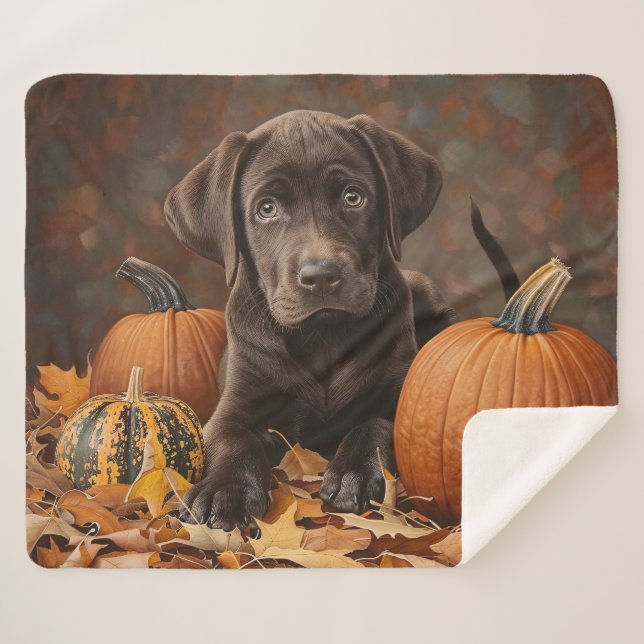 Schokolade Labrador Retriever Herbst Sherpadecke (Vorderseite (Horizontal))
