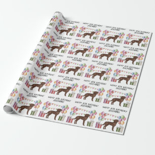 Schokolade Labrador Retriever Hund farbenfroh Gebu Geschenkpapier