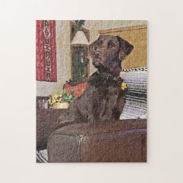 Schokolade Labrador Retriever im Stuhl Puzzle