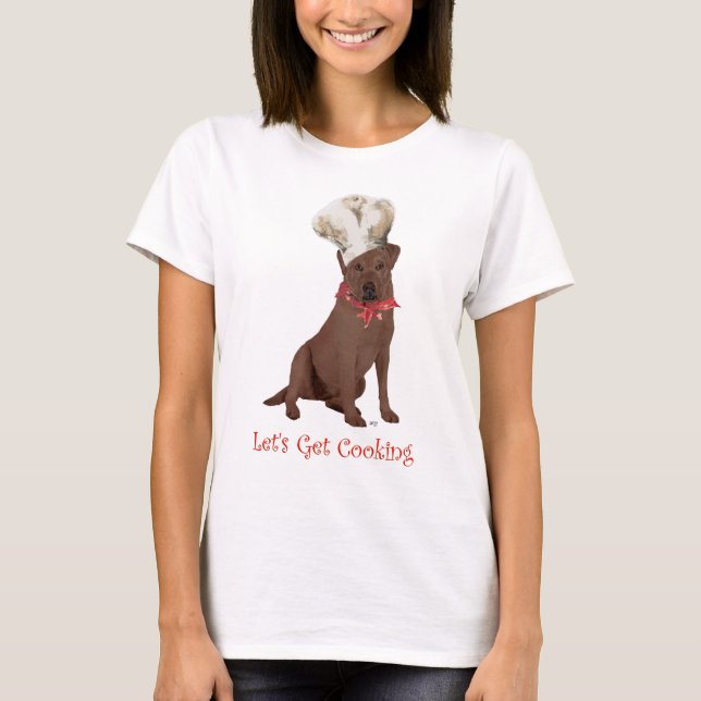 Schokolade Labrador Retriever Koch T-Shirt (Vorderseite)