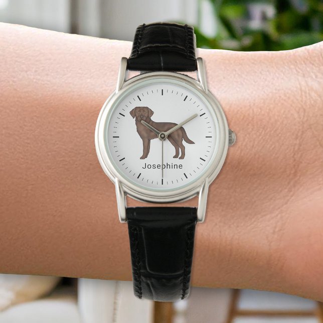 Schokolade Labrador Retriever Niedlich Labrador Hu Armbanduhr (Von Creator hochgeladen)