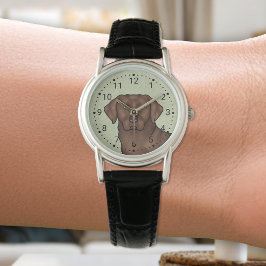 Schokolade Labrador Retriever Niedlicher Labrador  Armbanduhr