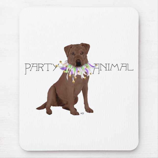 Schokolade Labrador Retriever Party Mousepad (Vorne)